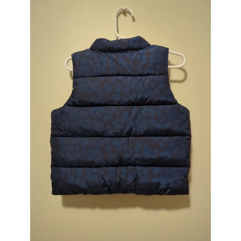 Baby Gap Size 3t Toddler, Puffer Vest,‎ Blue and Black Animal Print, Spring Fall